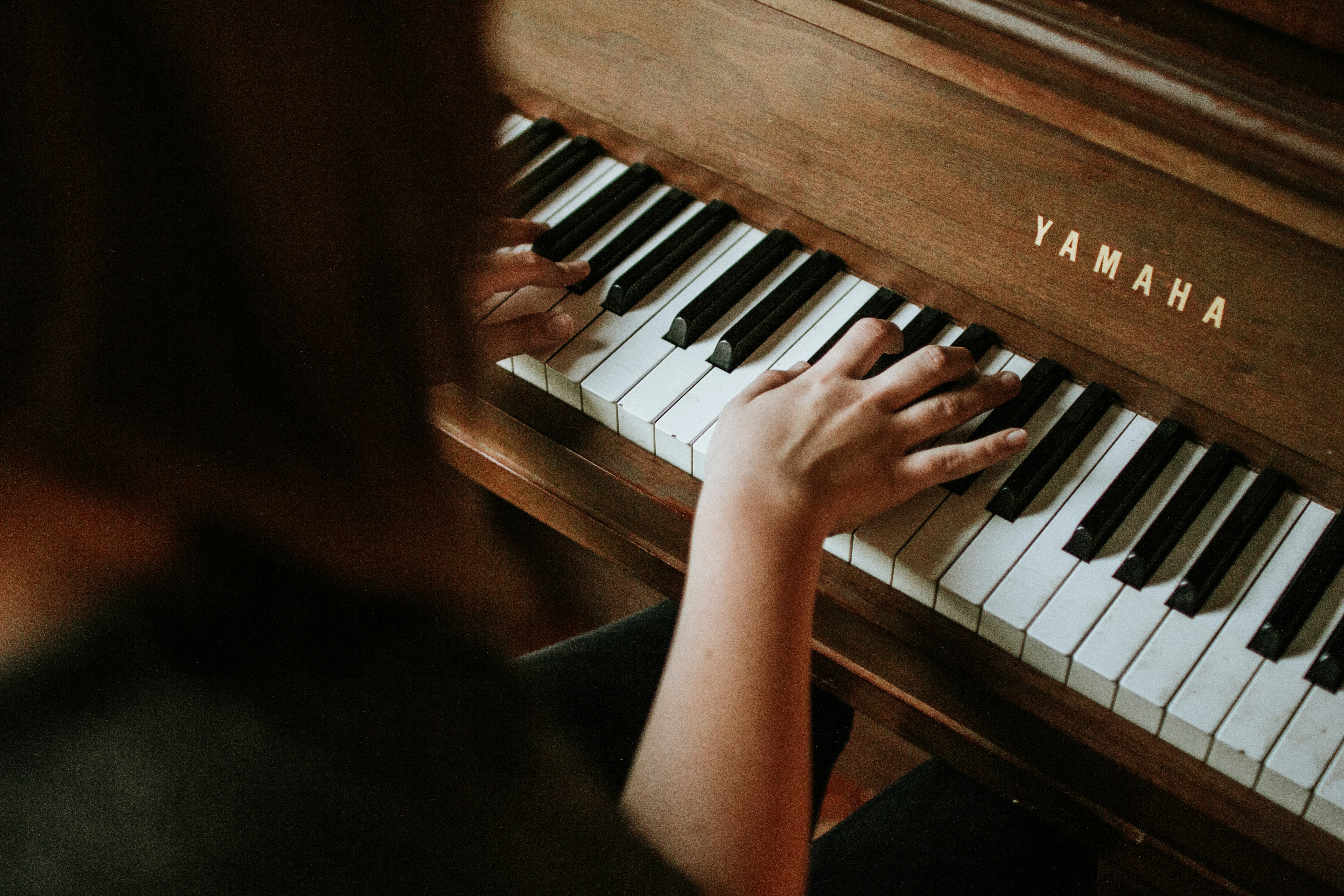 Fiona teaching piano at her Meanwood studio